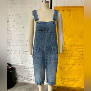 Stray denim shortalls
